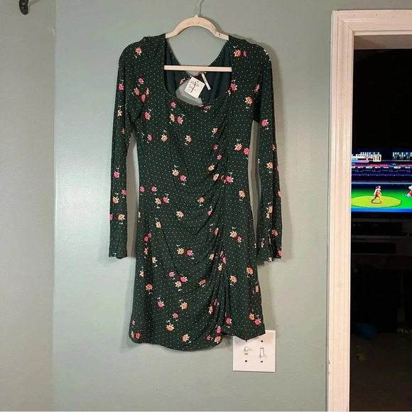 Free People Dresses & Skirts - NWT Free People Women’s Celia mini dress Emerald Jewel combo size medium